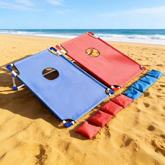 Portable Foldable Cornhole Game Set - 22.8x20 Inch Board with Toss Bags, Indoor Outdoor Toy for Backyard Garden Yard All Ages