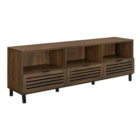 70" Jackson Slat Door Console - Dark Walnut