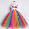 thumbnail image 5 of Vestido de tutú de unicornio arcoíris para niñas, vestido largo con flores para fiesta de cumpleaños de niñas, vestidos de princesa, disfraz de unicornio de Halloween para niñas, 5 of 5