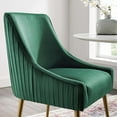 thumbnail image 6 of Modway Discern Pleated Back Upholstered Performance Velvet Dining Chair in Green, 6 of 6