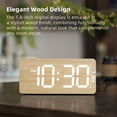 thumbnail image 2 of Bamboo Digital Alarm Clock with Large Numbers, Dimmable LED Display Dual Alarm for Bedside Desk, USB Charging Port, Wooden, 2 of 6