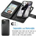 thumbnail image 3 of Tiflook Wallet Case For iPhone 14 (6.1 inch) 2022 Card Slots Holder Carrying Flip PU Leather Cover [Detachable Magnetic Hard Case] Black, 3 of 6