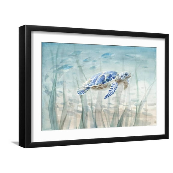 Art.com Undersea Turtle Art Print by Danhui Nai, Black Frame Wall Art, 23" x 17"