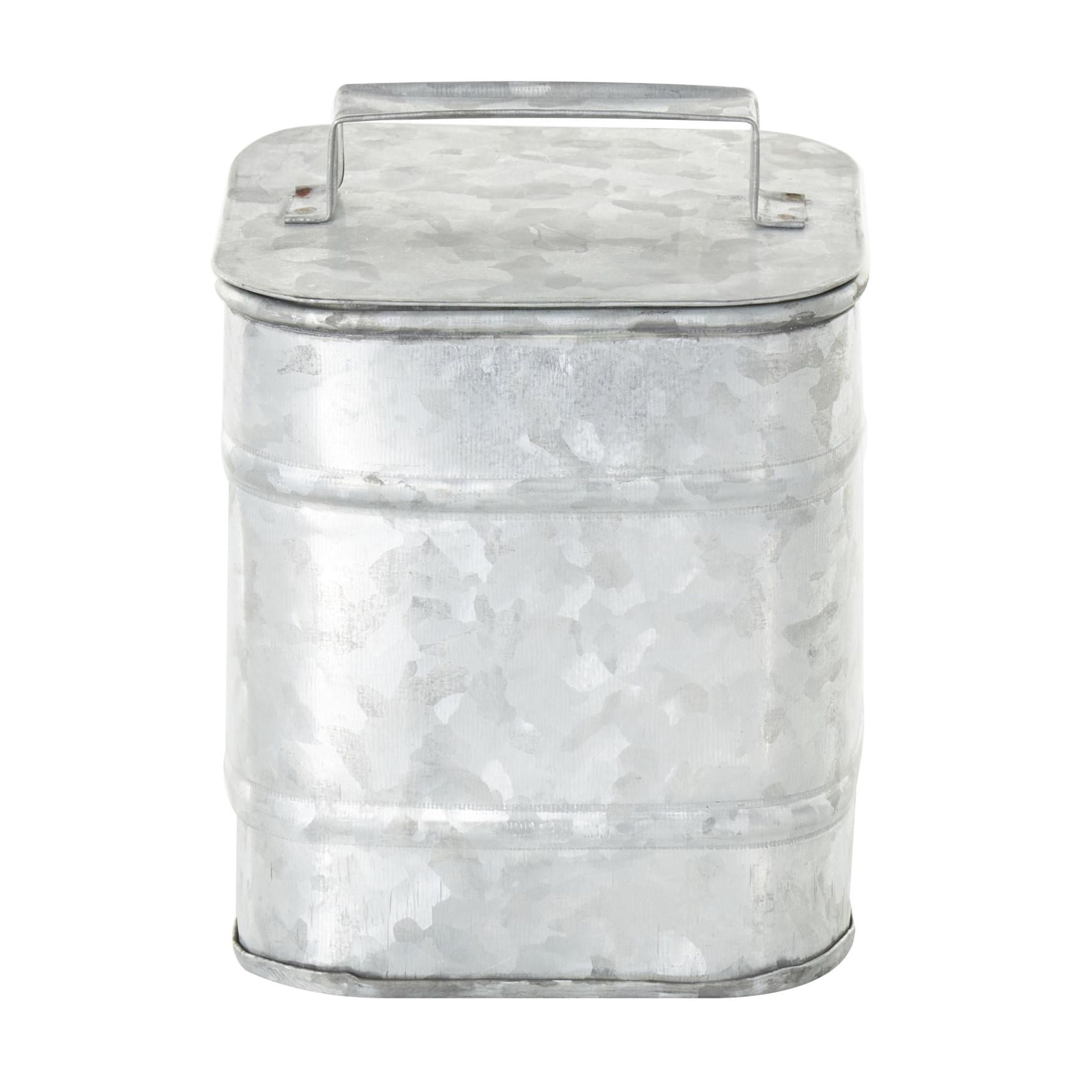 DecMode 8", 7"H Silver Metal Canisters, 2-Pieces