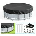 thumbnail image 1 of Bgsha Round Pool Cover Solar Pool Covers for Above Ground Pools Winter Pool Cover 210D Oxford Cloth Waterproof Dustproof Protector Cover Pool Accessories 15FT, 1 of 4