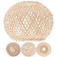 thumbnail image 3 of PENGXIANG Lamp Shade Light Pendant Cover Lampshade Rattan Chandelier Hanging Ceiling Wicker Woven Rustic Fixture Barrel Weave, 3 of 7