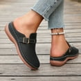thumbnail image 6 of Dakaela Womens Slip on Clogs Mules Orthopedic Low Wedge Walking Shoes Backless Summer Sandals Black 6.5, 6 of 8