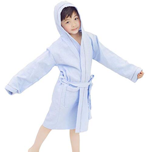 Suplove Children's Summer Cotton Bathrobe boy Girl Hooded hot Spring Swimming Sleeping Robe 