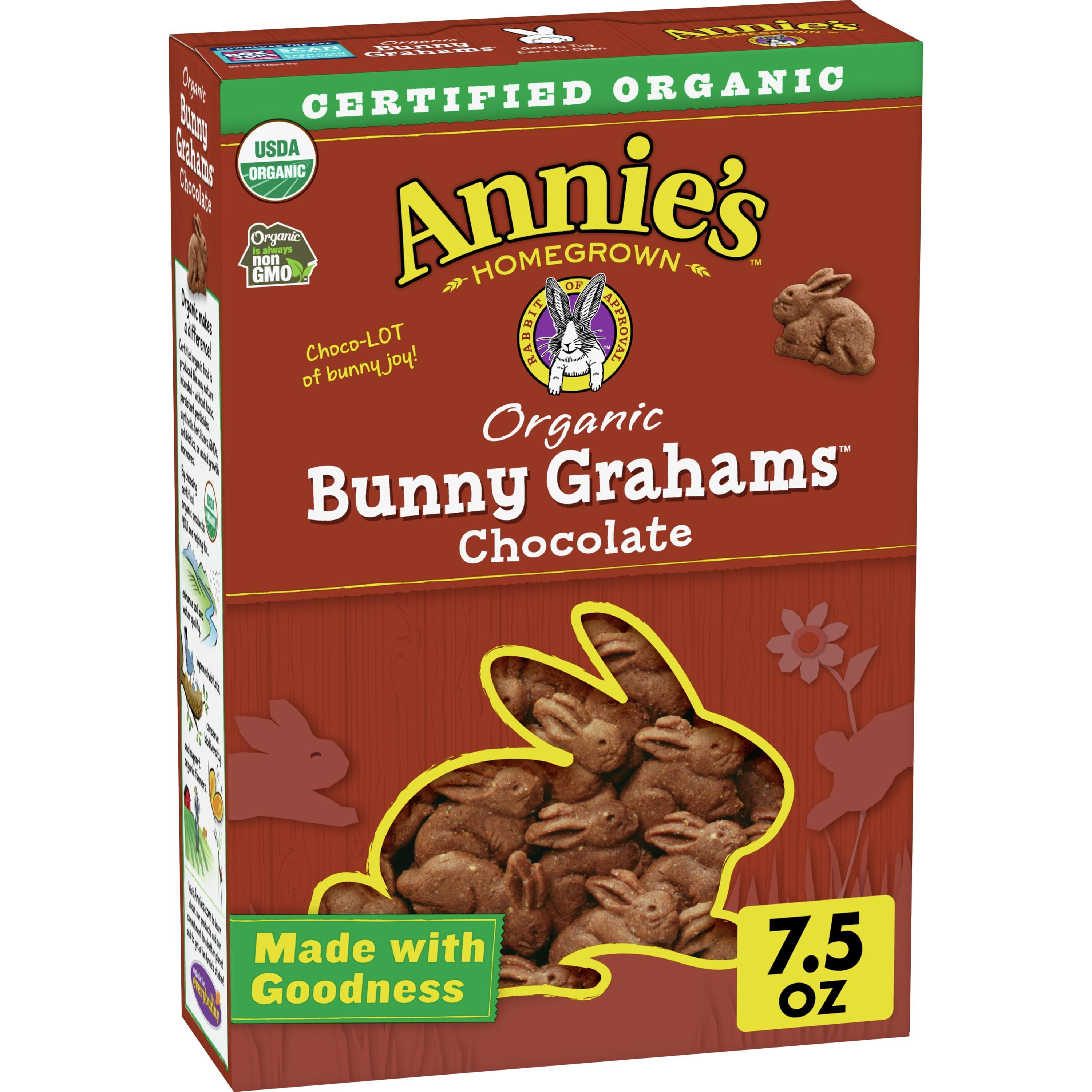 Annie's Organic Chocolate Bunny Graham Snacks Box