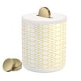 thumbnail image 1 of Quatrefoil Piggy Bank, Moroccan Style Lattice Pattern Dots in Daisy Diamond Petals 4 Leaf Clover, Ceramic Coin Bank Money Box for Cash Saving, 3.6" X 3.2", Brown White, by Ambesonne, 1 of 4