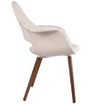 thumbnail image 5 of 2xhome Mid Century Modern Upholstered Fabric Organic Accent Living Room Dining Arm Chair with Natural Wooden Legs, Set of 1, 1 piece, Off White Cream, 5 of 6