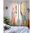 thumbnail image 3 of Easter Bunny Eggs Sheer Curtains 63 Inch Length 2 Panels Set for Living Room/Bedroom, Spring Tulip Flowers Leaves Country Plants Kitchen Curtains Grommet Curtains Window Treatments 42"x63"x2, 3 of 7