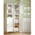 thumbnail image 4 of 69'' Tall Bathroom Storage Cabinet with 2 Adjustable Shelves, White 6 Tier Narrow Bathroom Cabinet with 2 Doors, Slim Linen Cabinets for Brathroom,Home Office,Wood, 4 of 8