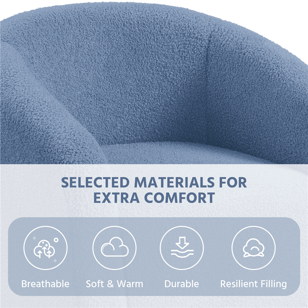 Renwick Set of 2 Boucle Upholstered Club Chair, Blue