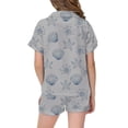 thumbnail image 4 of FYDUU Girls Pajamas Set Cute Cartoon Print Short Sleeve Button Down Sleepwear for Kids Casual Loungewear Summer Nightwear Outfits 8-9 Years, 4 of 4