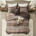 thumbnail image 3 of Madison Park Princeton Ensemble de Douillette Jacquard 7 Pcs Rouge Grand Lit, 3 of 5