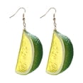 thumbnail image 2 of QIQUWOHUL Simulation Lemon Corner Fruit Earrings Earrings Party Holiday Beach Earrings Earrings, 2 of 4