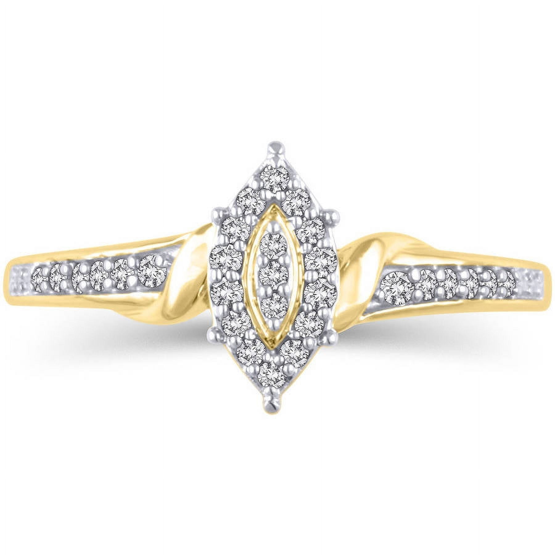 1/10 Carat T.W. Diamond 10kt Yellow Gold Marquise-Shape Promise Ring