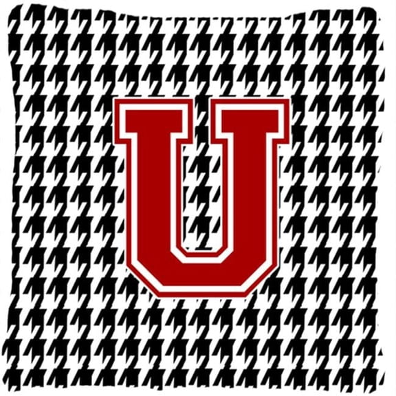Carolines Treasures CJ1021-UPW1414 Monogram - Initial U Houndstooth Decorative   Canvas Fabric Pillow CJ1021 14Hx14W