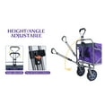 thumbnail image 4 of Folding Wagon - Outdoor Beach Cart, Camping Trolley, Garden Utility Wagon - 150lb Capacity, Collapsible, Portable, Easy Setup Purple+Silver + Garden & Outdoor + oxford fabric + Steel, 4 of 9