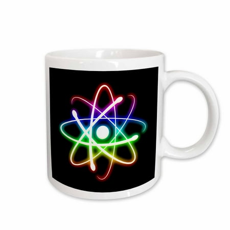 

3dRose Atom Symbol glowing on black bacground - Ceramic Mug 15oz (mug_24256_2)