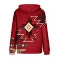 thumbnail image 4 of Jinhomg Womens Comfy Fall Sweatshirts 2026 Fashion Geometric Printed Print Hoodies Casual Loose Long Sleeve Drawstring Sweatshirt with Pocket Flash Red XL, 4 of 6