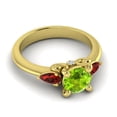 thumbnail image 3 of Diamond-Capitals 2.50 Carat Round Cut Peridot & Garnet Gemstone Unique 3 Stone Wedding Ring for Ladies Solid 14K Yellow Gold Size 3, 3 of 8