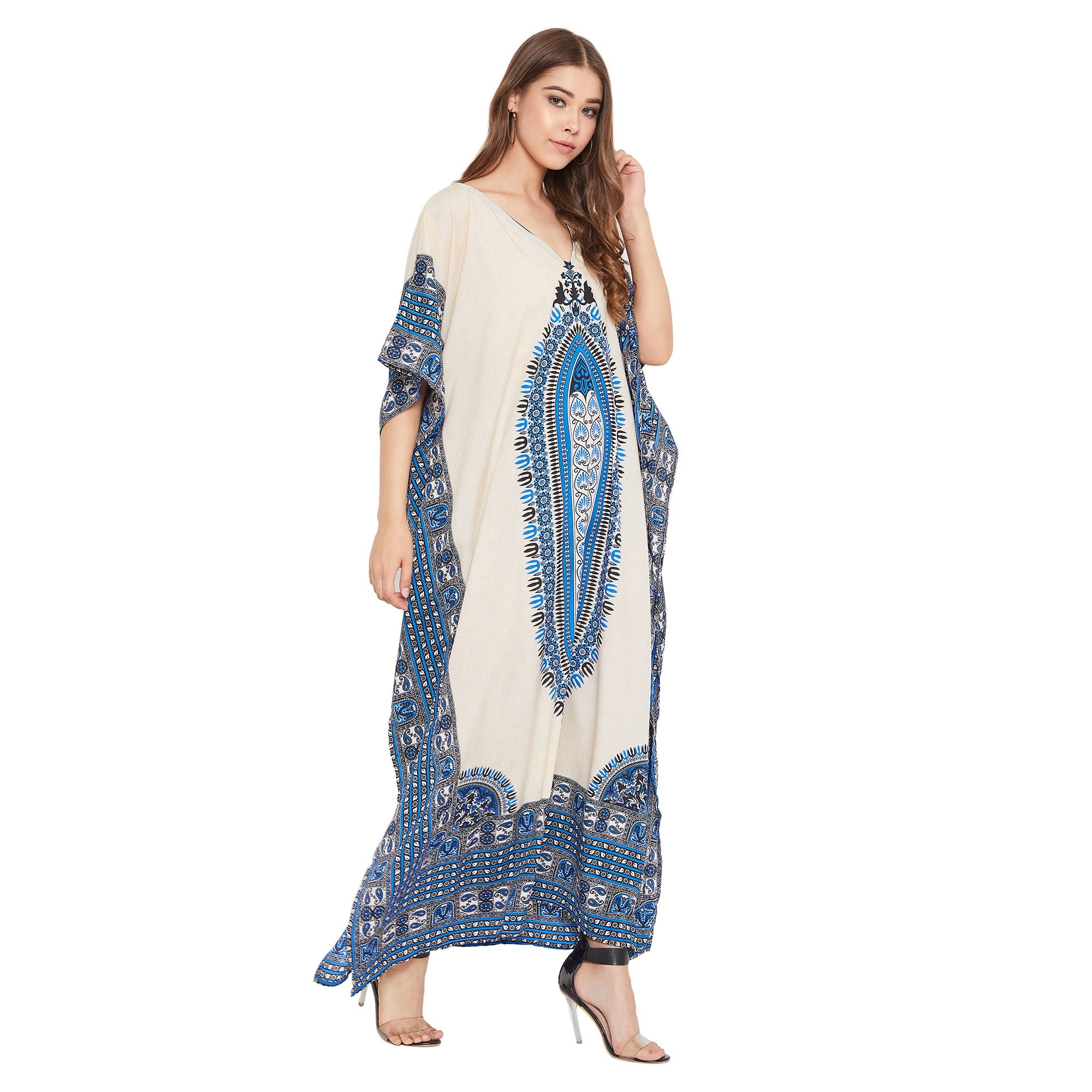 Women's Plus Size Polyester Kaftan Dresses for Women Casual Long ...