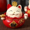 thumbnail image 3 of Conjunto de 2 Figuras de Gato Fengshui para Decoración Del Hogar Y La Oficina, 3 of 3