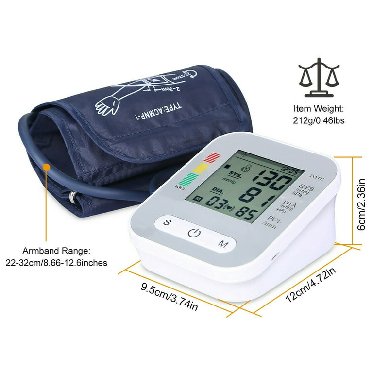 Blood Pressure Monitor, Mericonn Upper Arm Digital Blood Pressure Monitors  Cuff BP Machine Automatic Heart Rate Pulse Monitor with Backlight Display  and Voice Function Home Use 