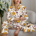 thumbnail image 4 of Wukai Thanksgiving Print Women's Pajama Set - Soft Long Sleeve Sleepwear for Comfort and Style-Small, 4 of 9