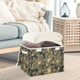 thumbnail image 3 of Yayeee Collapsible Cube Storage Bin with Lid Fabric Closet Decorative Basket with Handles, Golden Elegance, 3 of 7