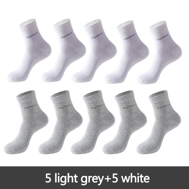 10 par/lote calcetines de fibra de bambú para hombre, calcetines informales de negocios antibacterianos transpirables para hombre, calcetines de garantía de alta calidad