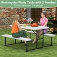 thumbnail image 3 of Auranook Picnic Table Bench Set for 2-4 People Outdoor Rectangular Camping Dining Table, HDPE Tabletop, Metal Frame, 3 of 9