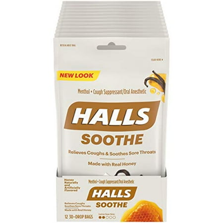Mondelez Halls Cough Suppressant/Oral Anesthetic, 12 ea