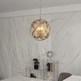 thumbnail image 4 of The Lighting Store Benita 4-Light Spray painted Yellow-ish Gold Crystal Chandelier, 4 of 5