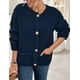thumbnail image 3 of Suéter PRETTYGARDEN Cardigan Oversized de Punto Grueso Azul Marino Talla L, 3 of 4