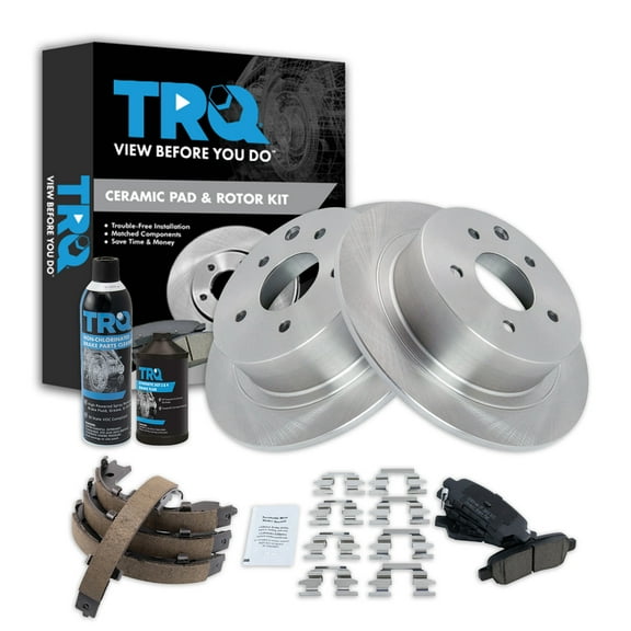 TRQ Rear Brake Pad & Rotor Kit BKA35047 Fits Select 2002-2021 Nissan Altima , 2004-2018 Nissan Maxima
