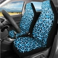 thumbnail image 2 of Yuyamidu Blue Leopard Print Car Seat Cover Full Set with Auto Headrest Covers Seat Belt Cover Steering Wheel Cover Coasters Center Console Pad Keychain Auto Decor, 14 PCS, 2 of 7