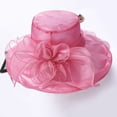 thumbnail image 6 of Wide Brim Derby Hats for Women Formal Church Event Hats Tea Party Hats for Women Wedding Hats Classy Tea Party Outfits Garden Party Hats Fancy Hats Tea Party Headband Big Derby Hats for Women, 6 of 7