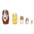 thumbnail image 2 of Muñecas Rusas De Madera Para Anidar, 5 Piezas únicas Con Bordes Lisos Pulidos, Lindas Muñecas Matryoshka De Perro, Patrón De Animales Para Navidad, 2 of 7