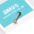 thumbnail image 4 of 14 Karat Gold OneFit Threadless Bezel Set Gem Top Flat Back Stud Labret, 4 of 5