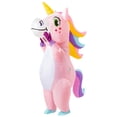 thumbnail image 1 of Disfraz inflable de unicornio espeluznante rosa para todo el cuerpo, 1 of 8