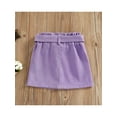 thumbnail image 3 of Kiapeise Toddler Baby Girls Corduroy Skirts High Waist Button Down Mini A-line Skirts with Belt, 3 of 9