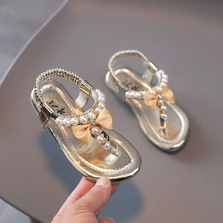 

YOHOME Girls Sandals Infant Kids Baby Summer Boeknot Pearl Crystal Princess