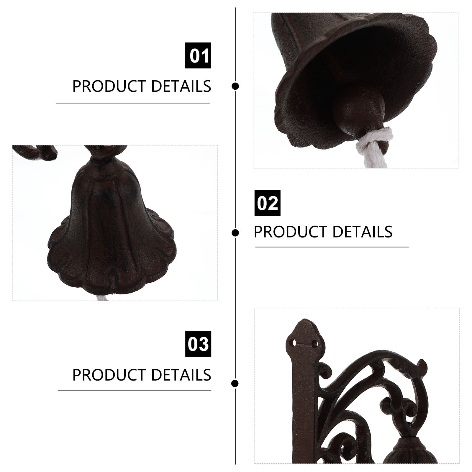 jojofuny Indoor Use Doorbell Bronze 1 Set 5.6X6.3In
