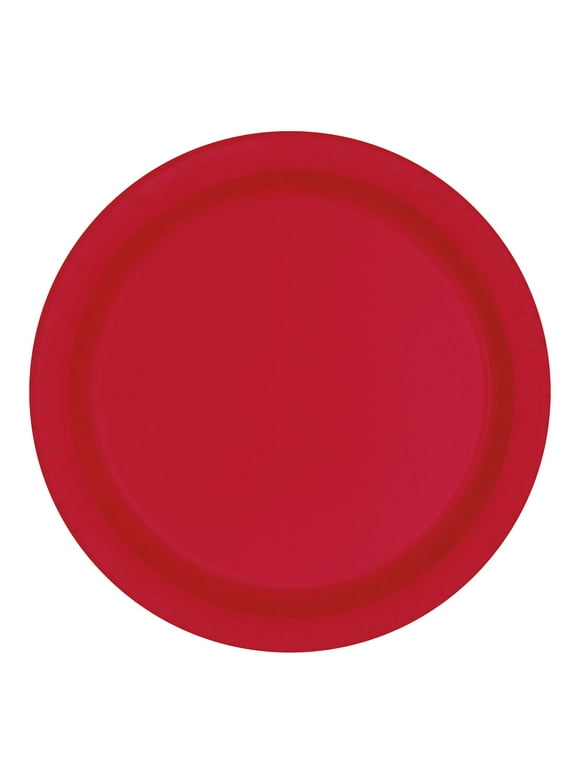 Way to Celebrate! Red Paper Dinner Plates, 9in, 20ct