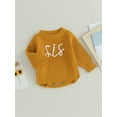 thumbnail image 3 of Bagilaanoe Newborn Baby Girl Knit Romper Sweater Long Sleeve Bodysuits Letter Embroidery Pullover 3M 6M 9M 12M 24M Infant Warm Jumpers Tops Fall Loose Knitwear, 3 of 8