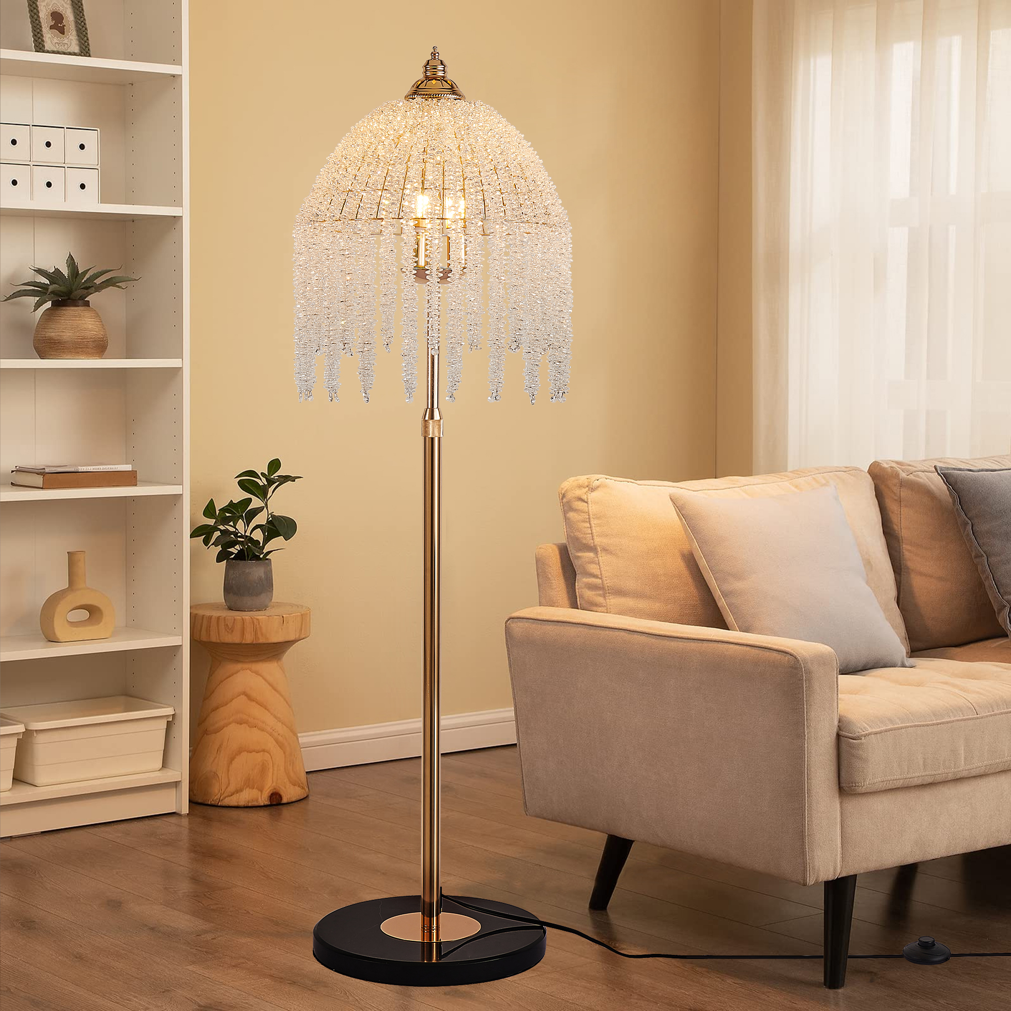 Floor Lamps for Living Room,Minimalist Style Floor Lamp with On/Off Foot Switch Energy-saving Environmentally Friendly Durable and long-lasting