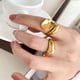thumbnail image 3 of Anillo abierto con diseño de cruz de esmalte y forma especial de arco de luz cruzada, 3 of 6